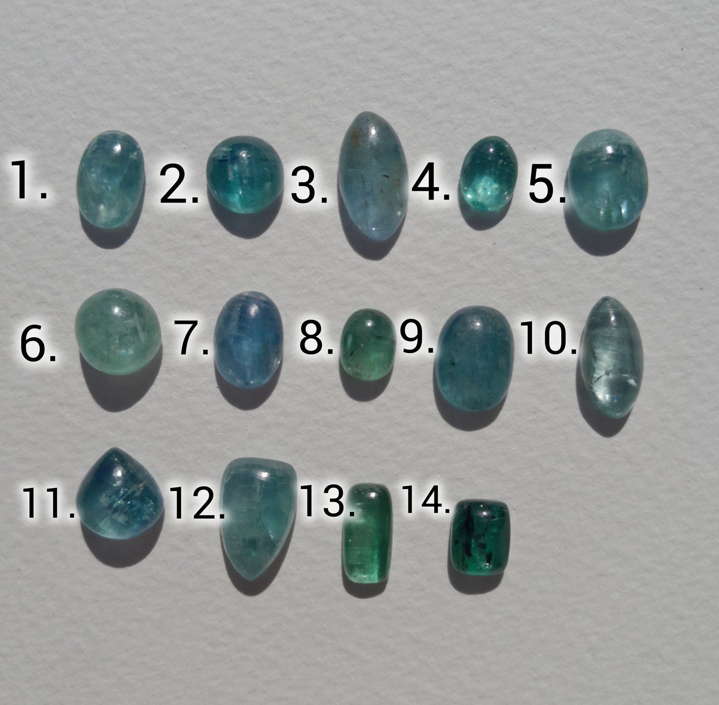Blue/green kyanite smooth cabochon