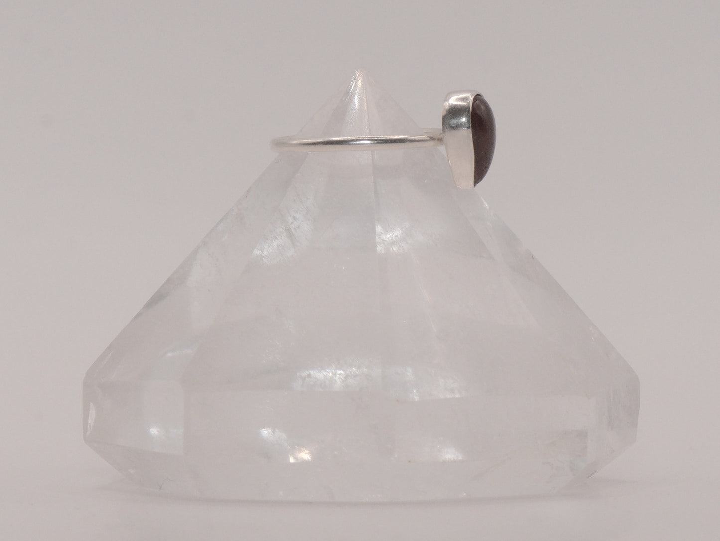 Hessonite garnet teardrop ring