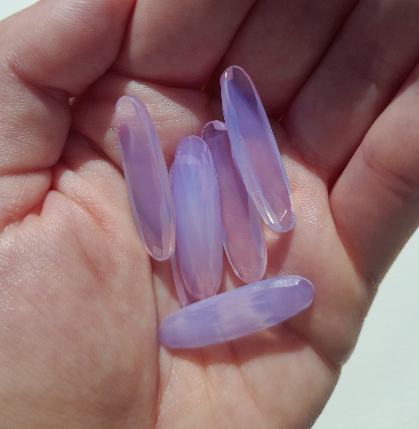 Lavender quartz rosecut oval cabochon