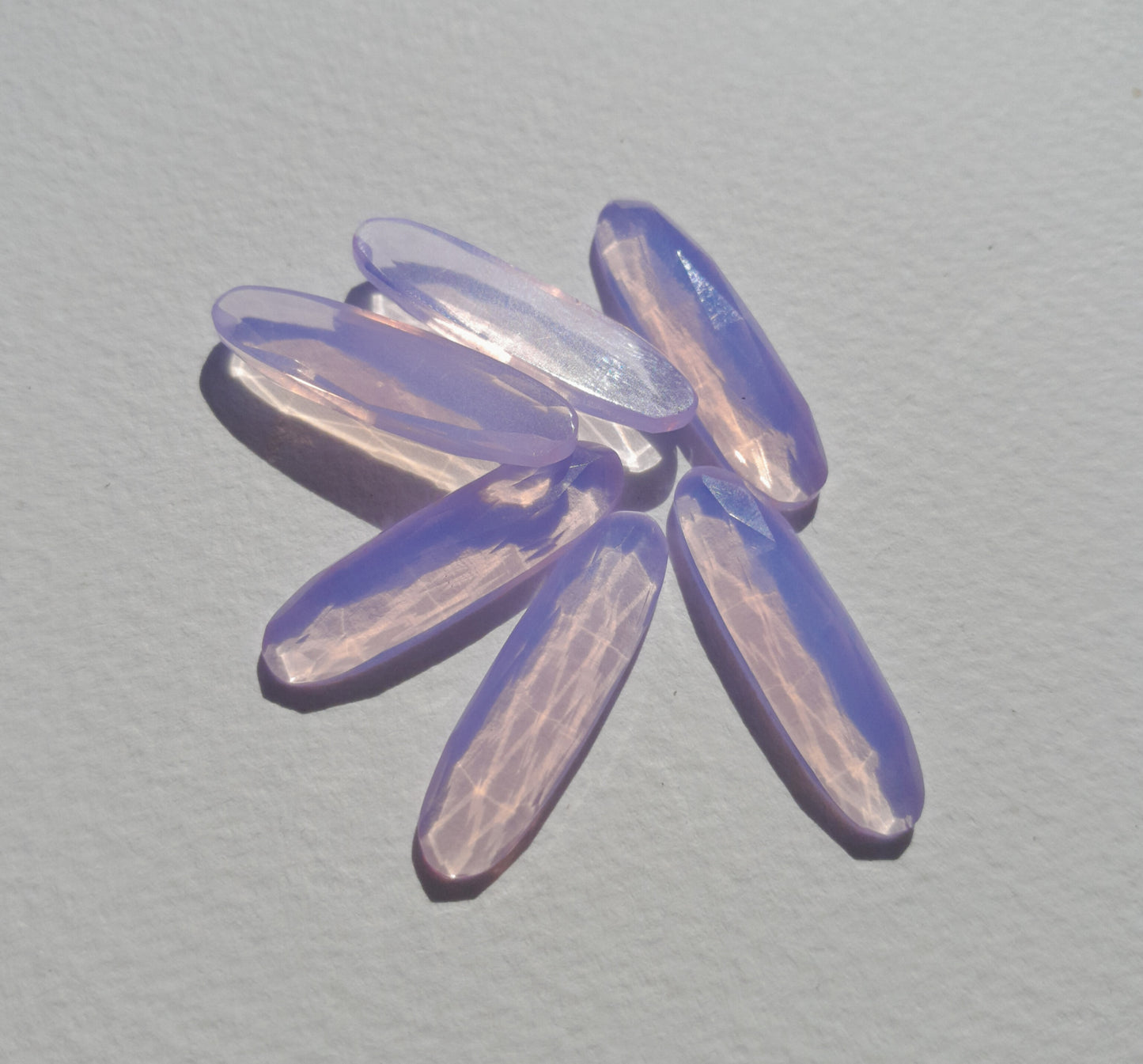 Lavender quartz rosecut oval cabochon